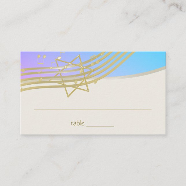 Tarjeta de asiento Musical Bat Mitzvah (Anverso)