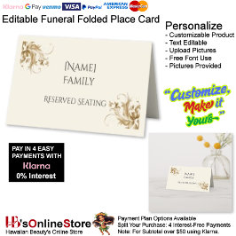 Tarjeta De Asiento [Name] Family Reserved Seating Memorial Funeral 