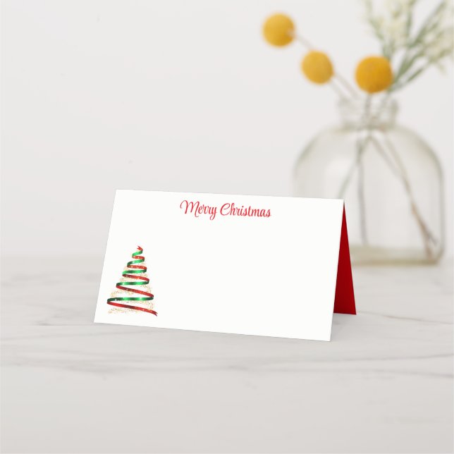 Tarjeta De Asiento Name Place Card-Christmas Tree Place Card (Anverso)