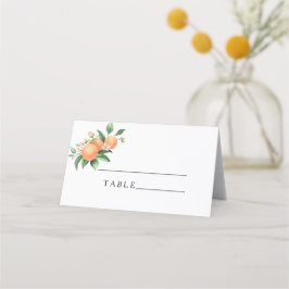 Tarjeta De Asiento Naranja cítrica - boda
