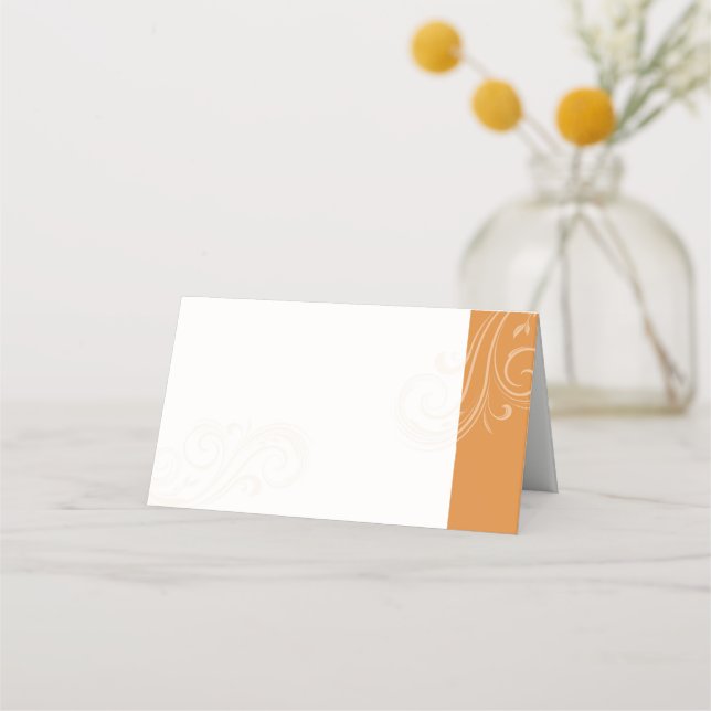 Tarjeta de asiento naranja, colección de Bodas Car (Anverso)