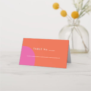Tarjeta De Asiento Naranja colorido tropical vibrante y magenta