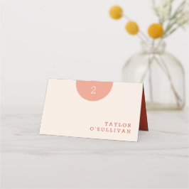 Tarjeta De Asiento Naranja crema clásico y Boda rojo