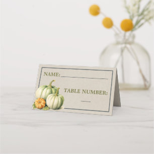 Tarjeta De Asiento Naranja de la caída de la calabaza de los bloggers