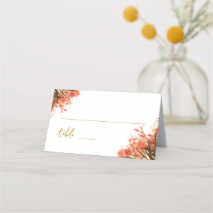 Tarjeta De Asiento Naranja Oleander Flower Boda