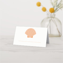 Tarjeta De Asiento Naranja Seashell Beach Wedding Escort Place Card