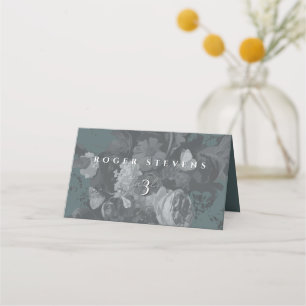 Tarjeta De Asiento Naturaleza Muerta Floral Artística Clásica Verde P