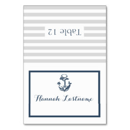 Tarjeta de asiento náutica azul de color gris y ma