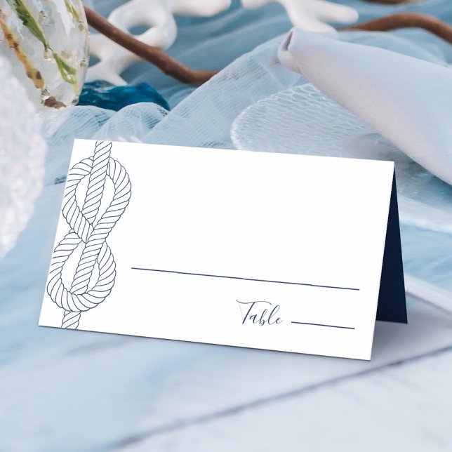 Tarjeta De Asiento Nautical Knot Rope Simple Boda (Subido por el creador)