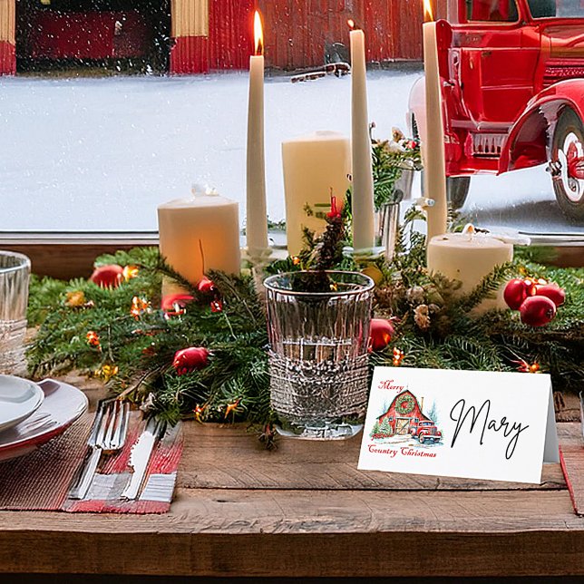 Tarjeta De Asiento Navidad Campestre (Subido por el creador)
