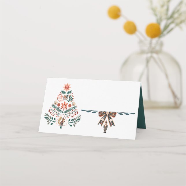 Tarjeta De Asiento Navidad escandinava (Anverso)