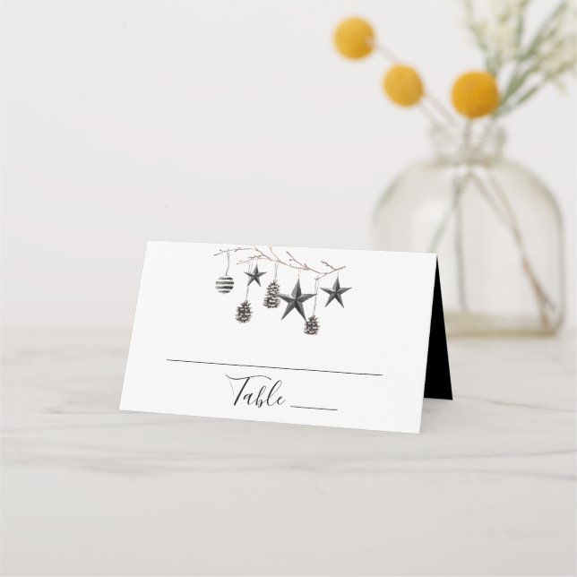 Tarjeta De Asiento Navidades Black Dinner night Place Card (Anverso)