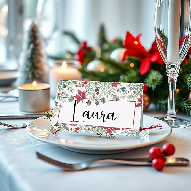 Tarjeta De Asiento Navidades de acuarela (Subido por el creador)