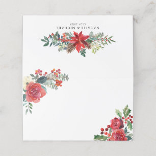 Tarjeta De Asiento Navidades de acuarela Flores y Boda de hormonas de