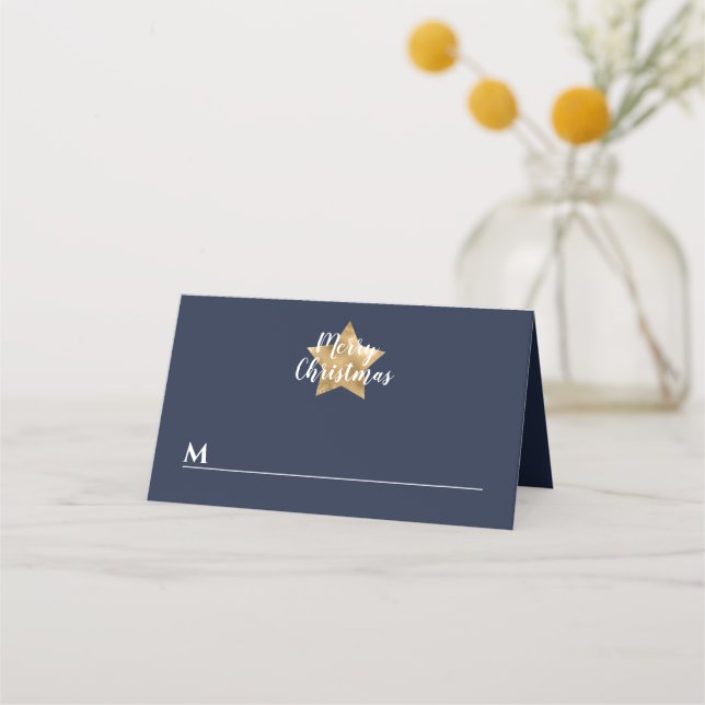 Tarjeta De Asiento Navidades de la Estrella de Oro Azul de la Marina (Anverso)