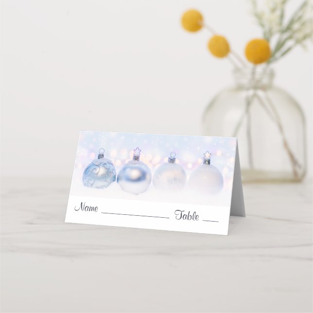 Tarjeta De Asiento Navidades de plata festividad golpean la nieve (Anverso)