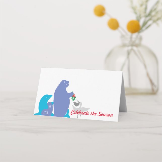 Tarjeta De Asiento Navidades de playa (Anverso)