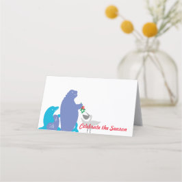 Tarjeta De Asiento Navidades de playa