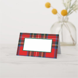 Tarjeta De Asiento Navidades de Royal Stewart Plaid FOLDED