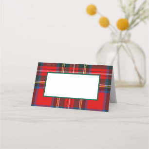 Tarjeta De Asiento Navidades de Royal Stewart Plaid FOLDED