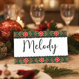 Tarjeta De Asiento NAVIDADES JOY frontera floral