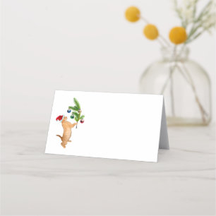 Tarjeta De Asiento Navidades Kitten Placecards
