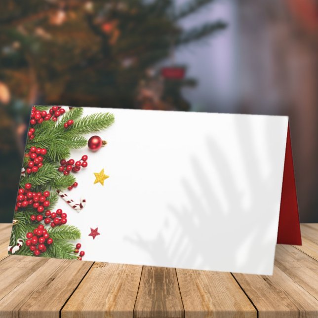 Tarjeta De Asiento Navidades Pine y Berries | Vacaciones (Subido por el creador)