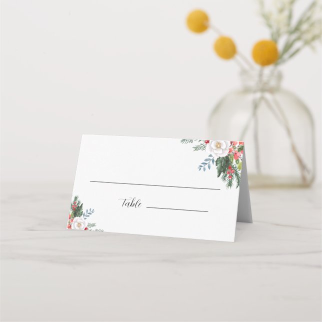 Tarjeta De Asiento Navidades Winter Guest Name (Anverso)