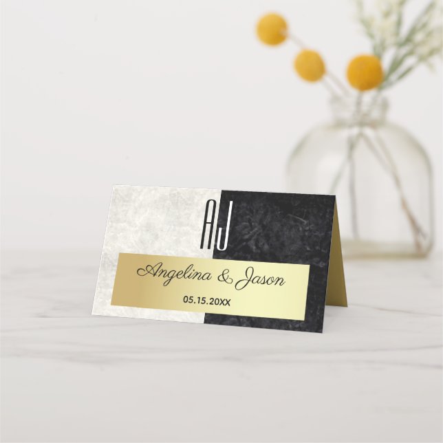 Tarjeta De Asiento Negro y blanco (Reverso)