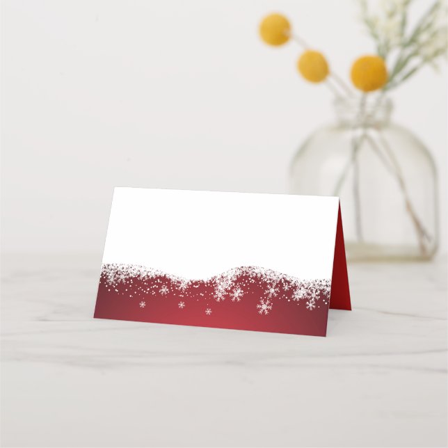 Tarjeta De Asiento Nieve de invierno moderna | Día festivo (Anverso)