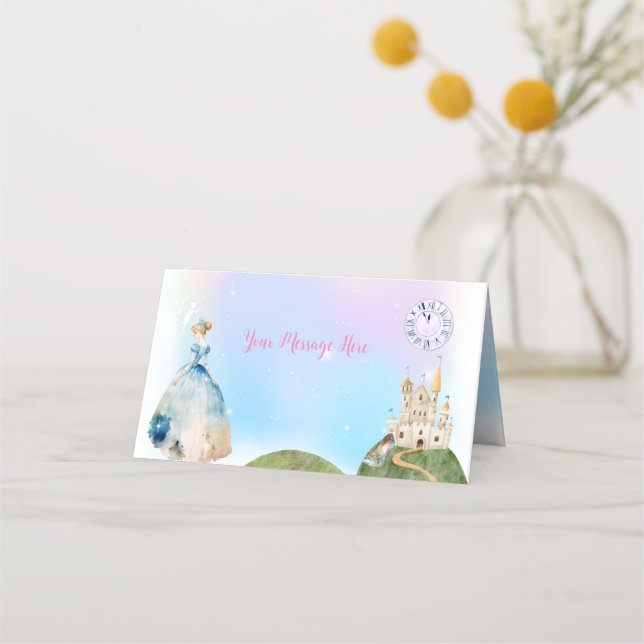 Tarjeta De Asiento Niños de cumpleaños de la princesa (Anverso)