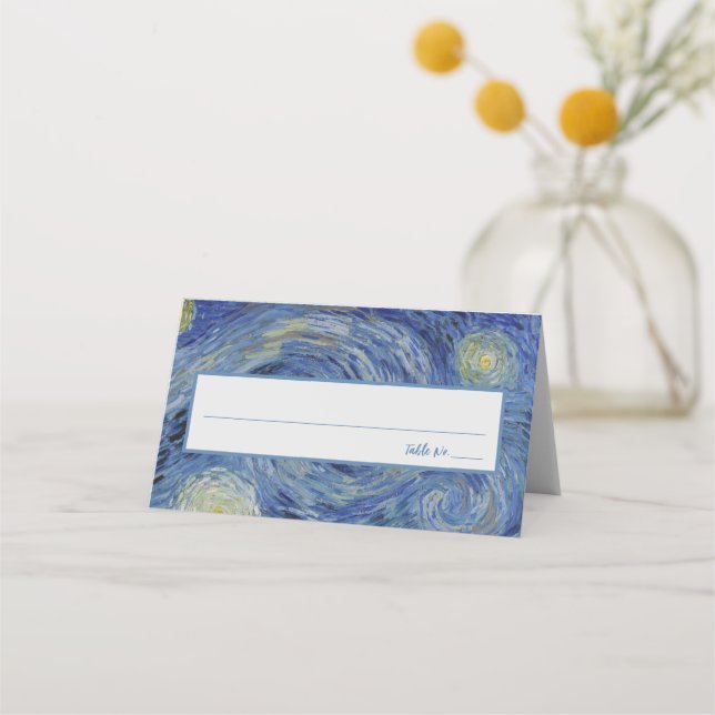Tarjeta De Asiento "Noche estrellada" por Van Gogh (Anverso)