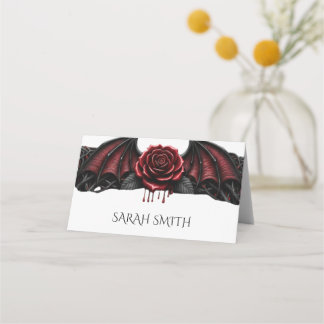 Tarjeta De Asiento Noche Eterna Boda Gótica de Vampire Romance Oscuro