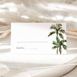 Tarjeta De Asiento Nombre de boda tropical con palmera