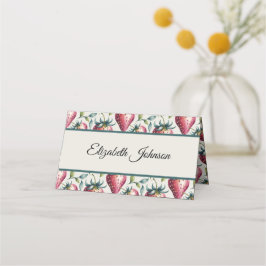 Tarjeta De Asiento Nombre de invitado de verano de fresa rosa imponen