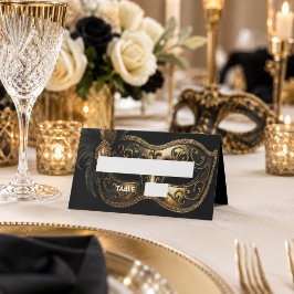 Tarjeta De Asiento Nombre de máscara de oro negro de máscara