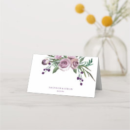 Tarjeta De Asiento Nombre de tabla Boda romántico morado floral