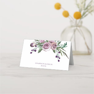 Tarjeta De Asiento Nombre de tabla Boda romántico morado floral