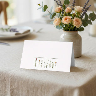 Tarjeta De Asiento Nombre del boda de flores silvestres