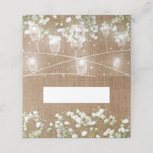 Tarjeta De Asiento Nombre del Boda Rústico Burlap de la Respiración d