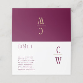 Tarjeta De Asiento Nombres de números de tabla de Boda de oro de Berr