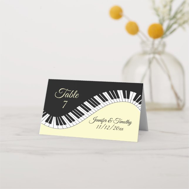 Tarjeta De Asiento Nombres de teclado de piano Tabla de fecha # Músic (Anverso)