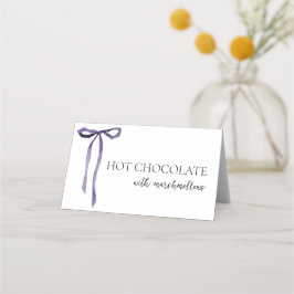 Tarjeta De Asiento Nudo de lazo púrpura para desayuno de boda Buffet 