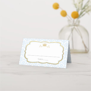 Tarjeta De Asiento Nuestro Principito Damask Primer cumpleaños Baby S