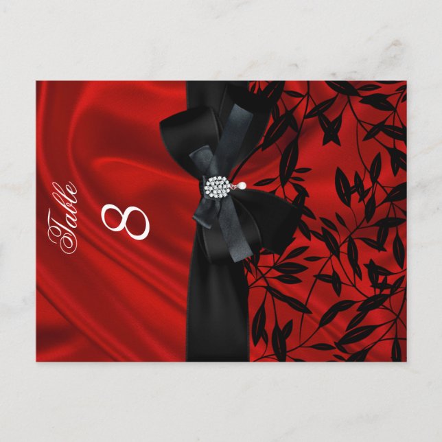Tarjeta de asiento numerada de mesa negra de damas (Anverso)