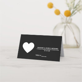 Tarjeta De Asiento Número de mesa con logotipo de corazón de boda en 