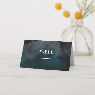 Tarjeta De Asiento Número de mesa de asientos azul malhumorado acuare