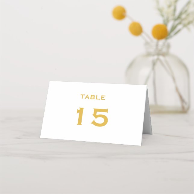 Tarjeta De Asiento Número de mesa de boda Arcoíris dorado (Anverso)