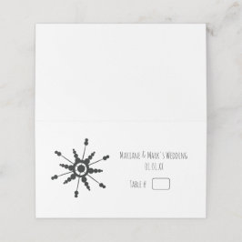 Tarjeta De Asiento Número de Mesa de Boda de Copo de Nieve Negro Senc