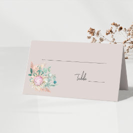 Tarjeta De Asiento Número de mesa de boda de Pampas Protea Eucalipto